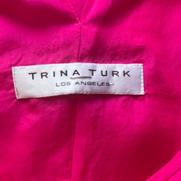 TRINA TURK Silk Rope-Trim Sleeveless Mini Cocktail Summer Party Dress Hot Pink - Picture 10 of 11